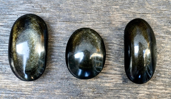 Gold Sheen Obsidian Palm Stone (50g-100g)