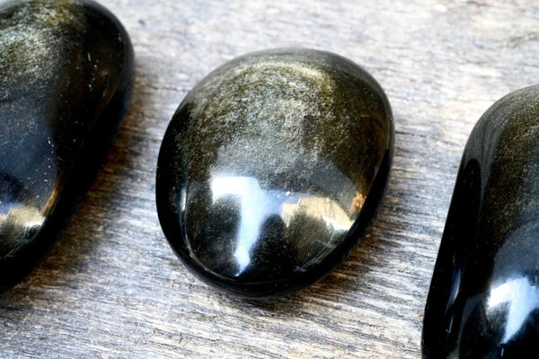Gold Sheen Obsidian Palm Stone (50g-100g)
