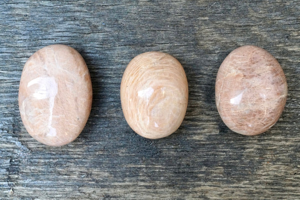 Peach Moonstone Palm Stone (2")