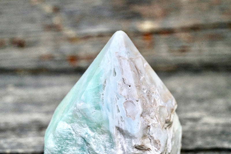 Caribbean Calcite Raw Top Polished Point