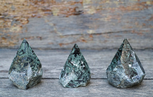 Rainforest Jasper Raw Top Polished Point